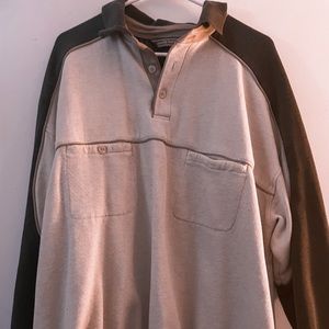 DAVID TAYLOR VINTAGE CREAM HALF BUTTON PULLOVER